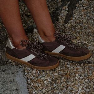 Mi.iM Brown Sneakers with Leopard Print and White Accents